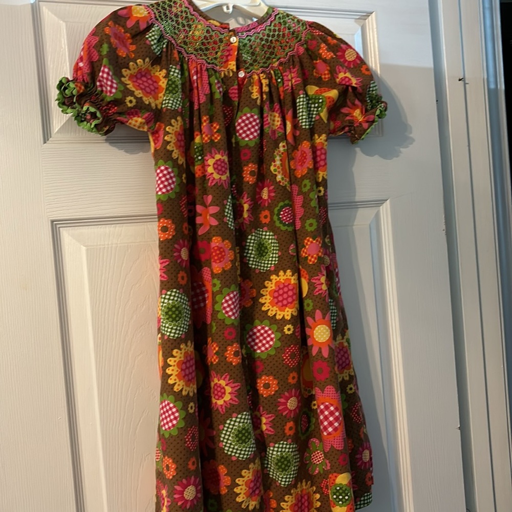Claire & Charlie Smocked fall dress -6X - Picture 4 of 4